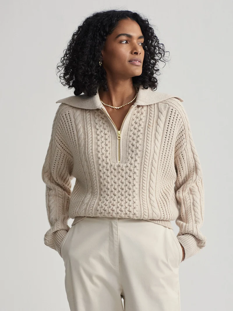 Camello Relaxed Cable Half Zip