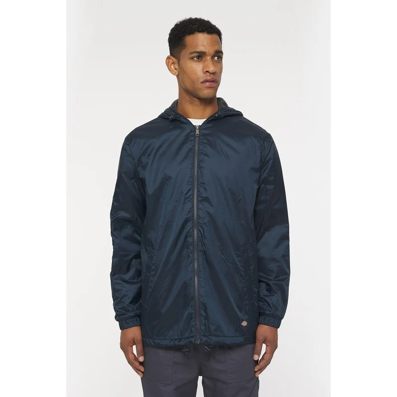 Dickies Herenfleece gevoerd nylon jack met capuchon - marineblauw
