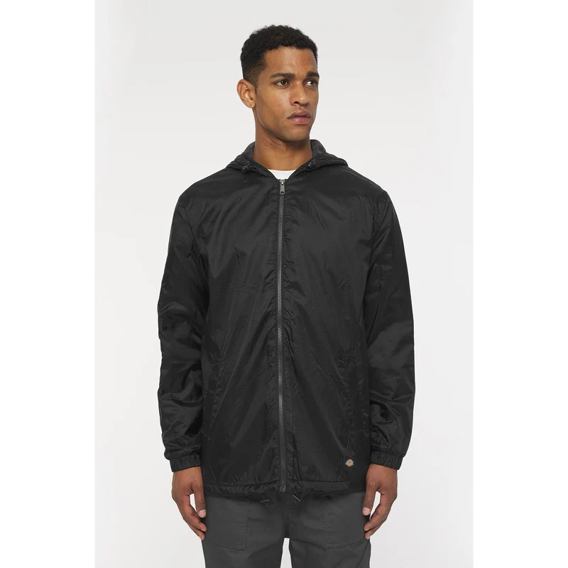 Dickies Heren fleece gevoerd nylon jack met capuchon - zwart