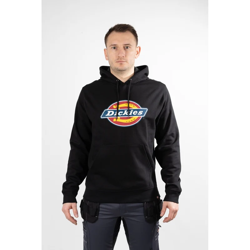 Dickies Heren logo grafische fleece hoodie - zwart