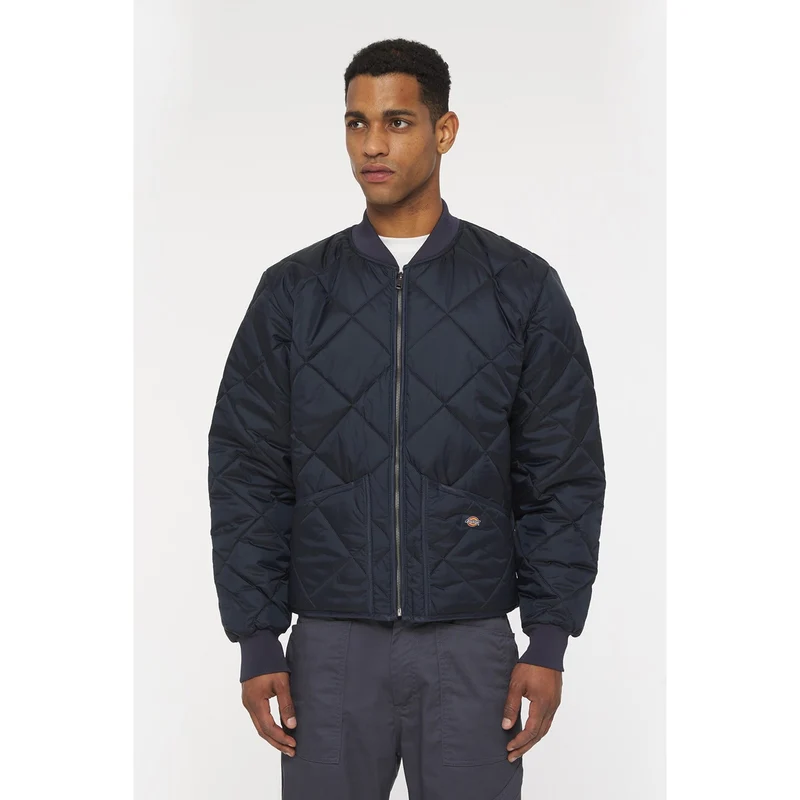 Dickies Heren diamant gewatteerd nylon jack - marineblauw