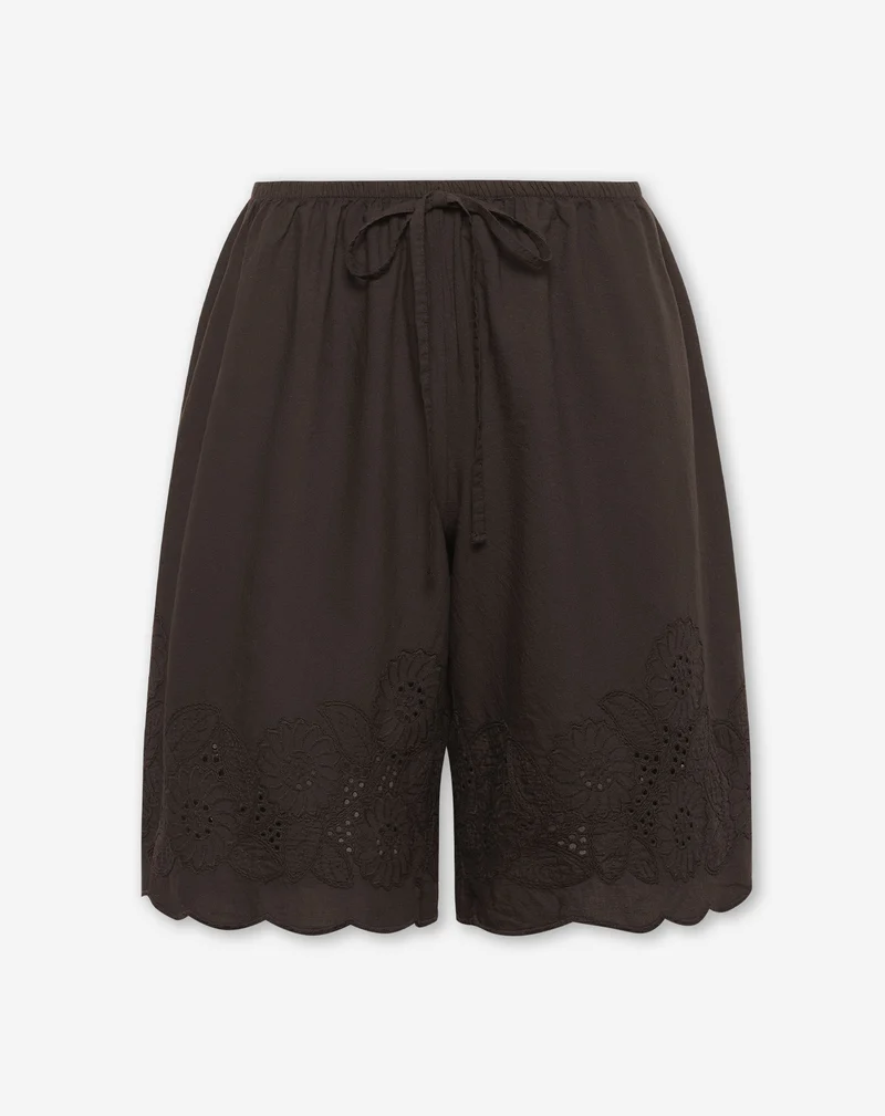 COTTON EMBROIDERY BERMUDA DONKERBRUIN
