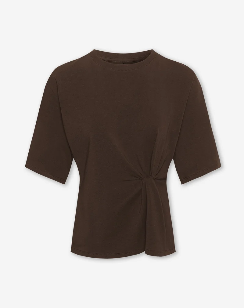 KNOTTED DETAIL SHORT SLEEVE TOP BRUIN