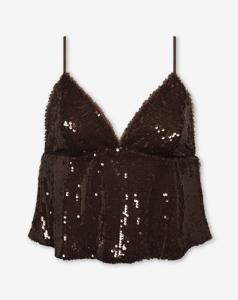NOVA SEQUINS STRAP TOP BRUIN