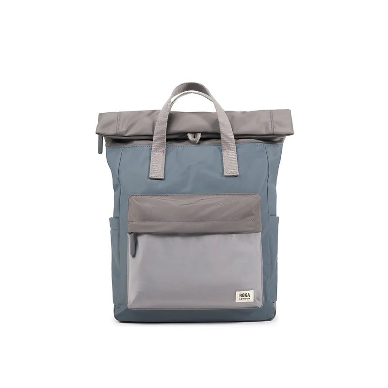 ROKA Canfield B Grijze, tonale, middelgrote tas van gerecycled nylon