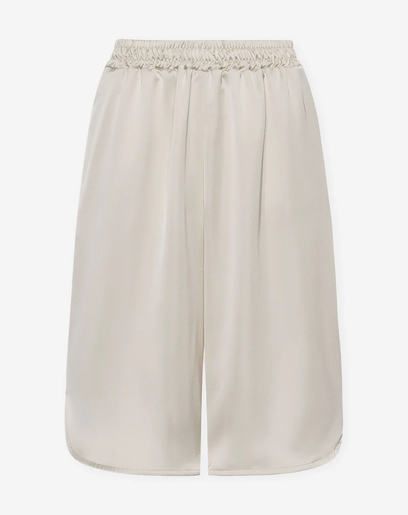 LONG SATIN JORT BEIGE