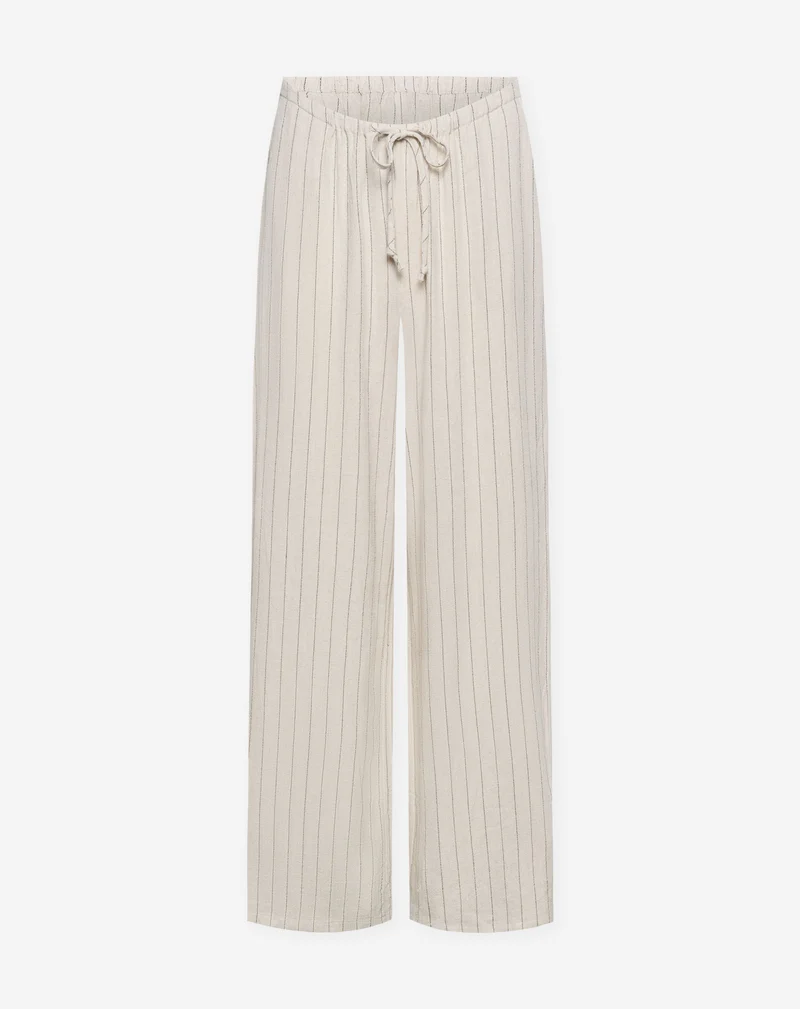 RHODE LINEN PULL ON PANTS MATERNITY TALL PIN STRIPE BEIGE