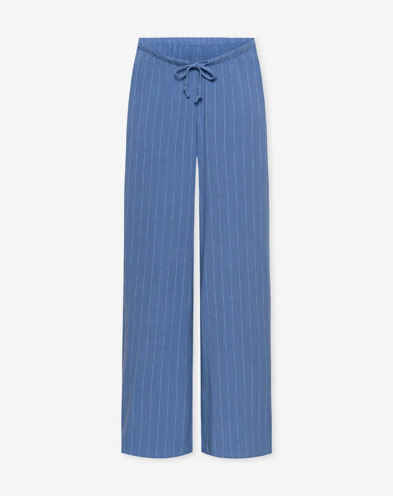 RHODE LINEN PULL ON PANTS MATERNITY TALL PIN STRIPE BLAUW