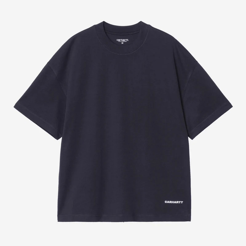 Carhartt WIP Heren Link Script T-shirt | Donkerblauw Wit