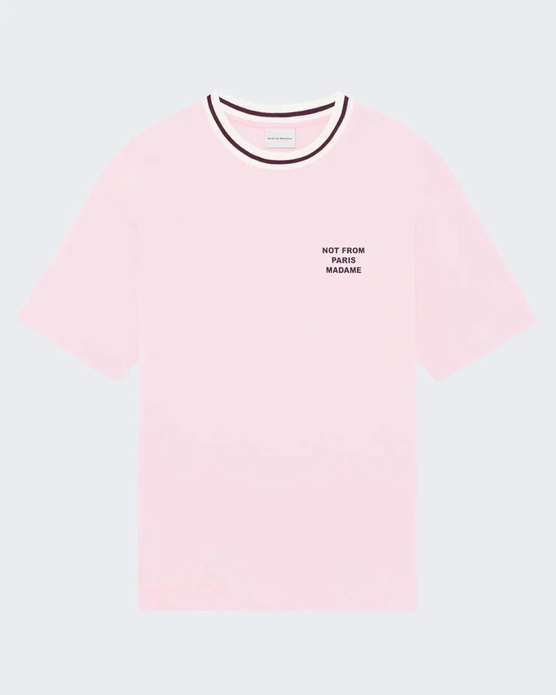 Drole De Monsieur Heren Slogan Sport T-Shirt Roze