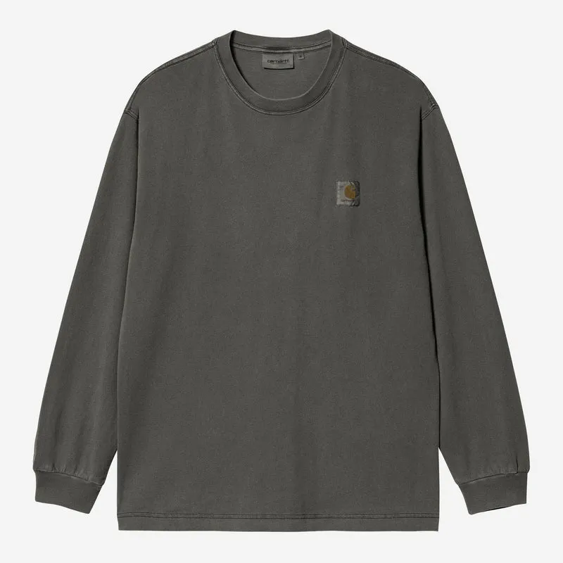 Carhartt WIP Nelson T-shirt met lange mouwen voor heren | Zwart, geverfd