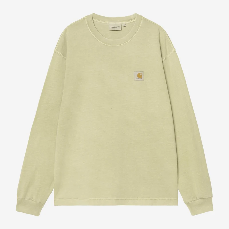 Carhartt WIP Nelson T-shirt met lange mouwen voor heren | Zachtgroen geverfd