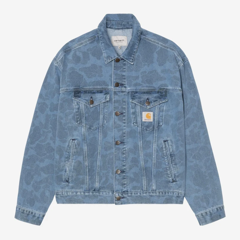 Carhartt WIP Heren Duck Helston Jas | Blauw Gebleekt
