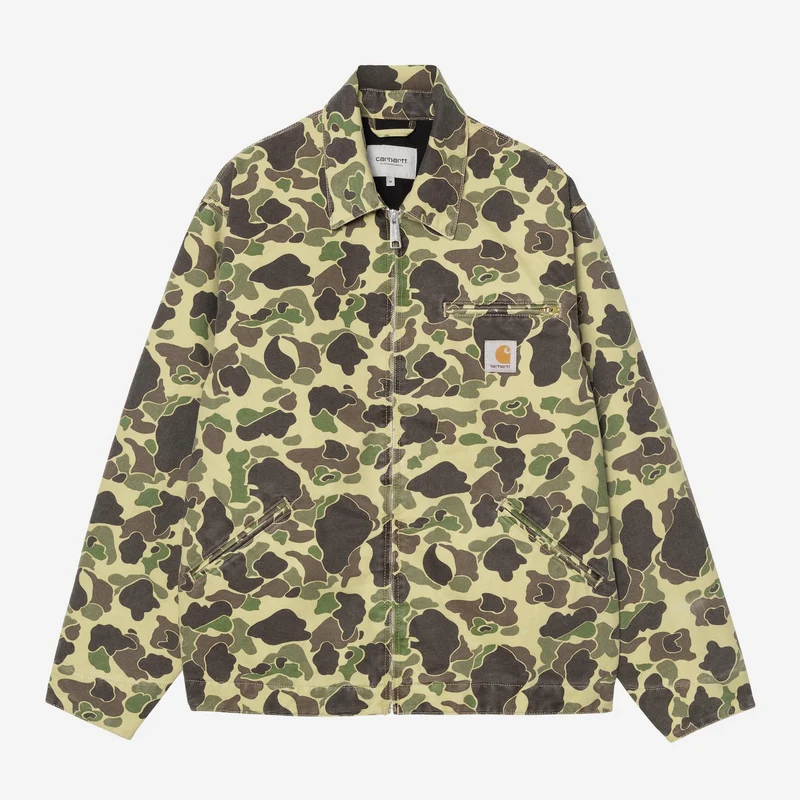 Carhartt WIP Heren Duck Detroit jack | Camo Duck Green / Porphyry