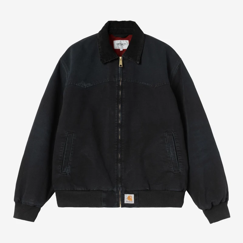 Carhartt WIP Heren OG Santa Fe-jas | Zwarte Grind Wash