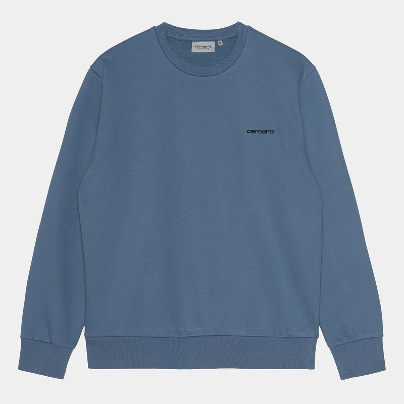 Carhartt WIP Heren sweatshirt met scriptborduurwerk - ijskap / zwart