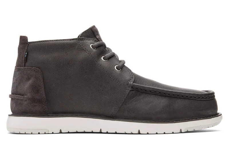 TOMS Heren Navi Moc Chukka lederen waterdichte laars - rookgrijs