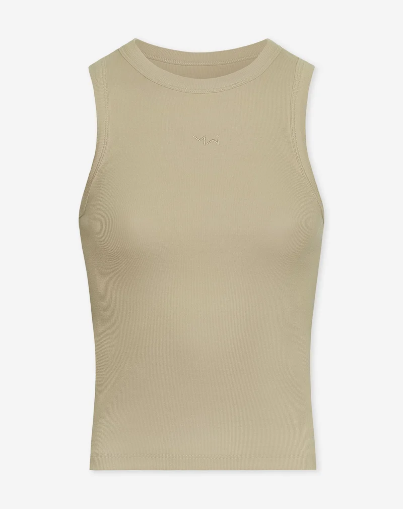 RACERBACK EMBROIDERY TOP BEIGE