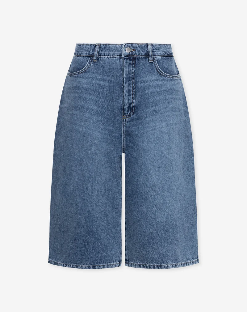 LONG DENIM JORT MID BLAUW