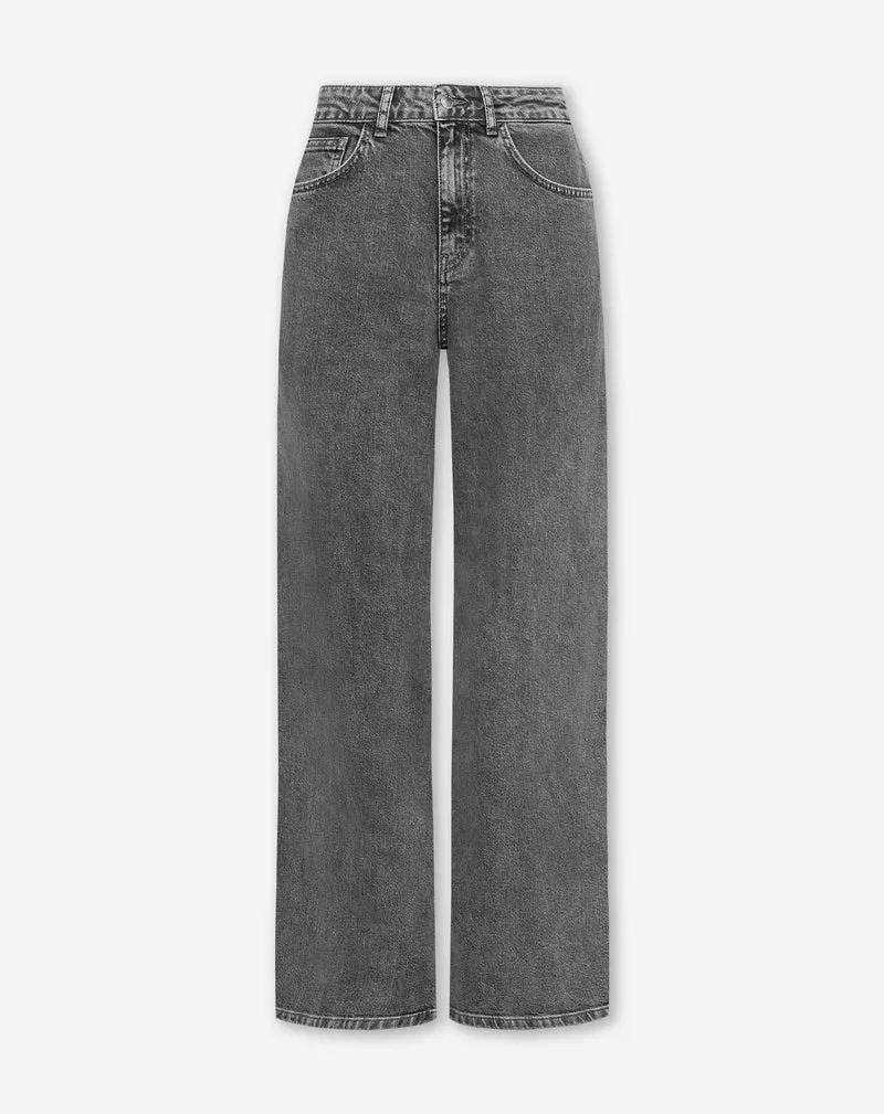 COMFORT WIDE LEG JEANS MID GRIJS