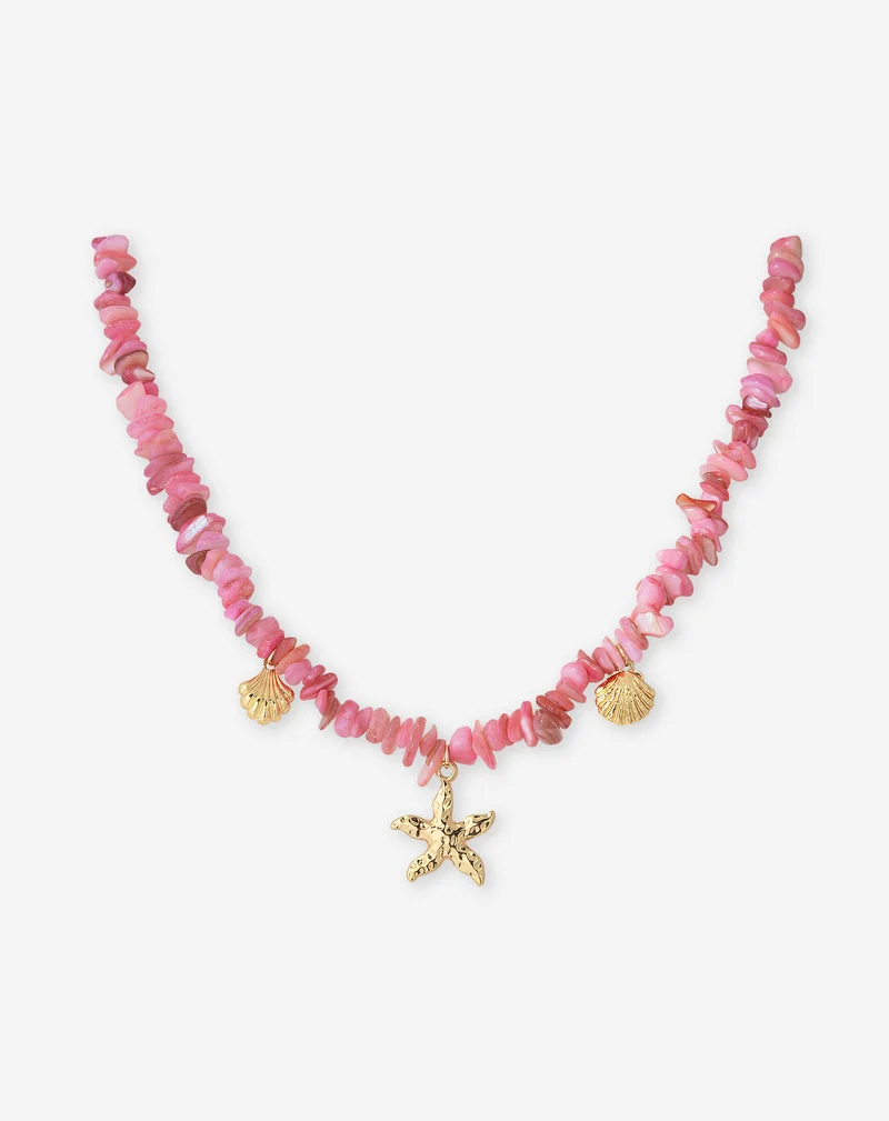 COLORED BEADS NECKLACE ROZE