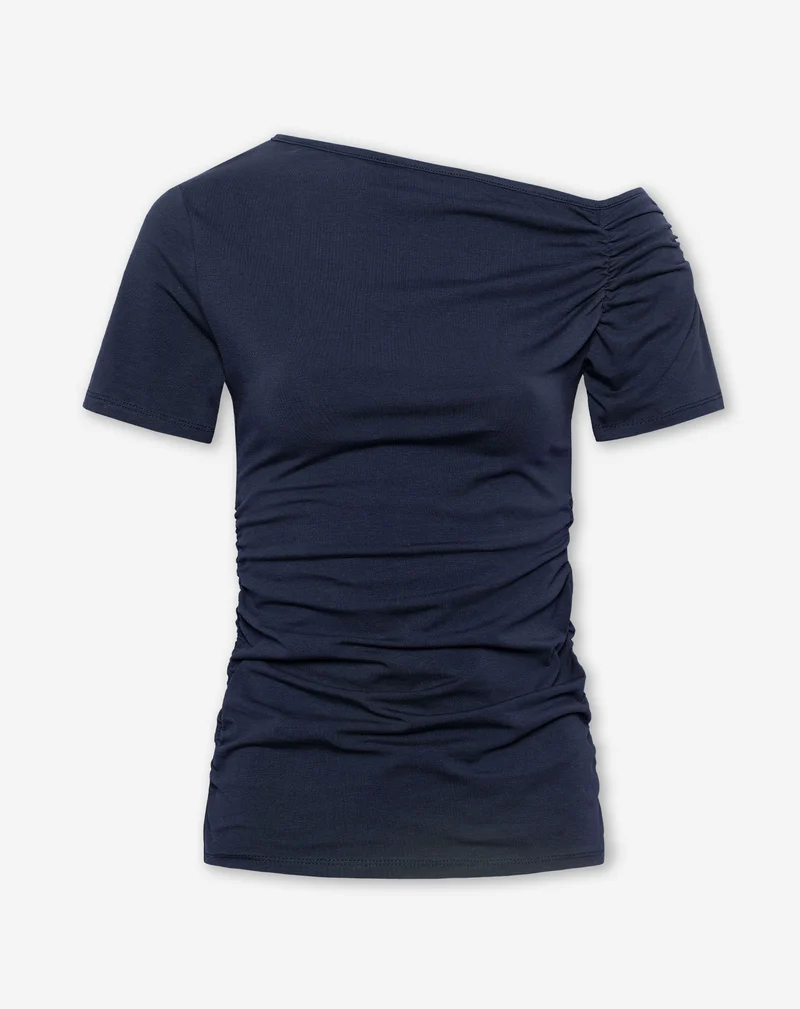 TAMAR OFF SHOULDER SHORT SLEEVE TOP MARINEBLAUW