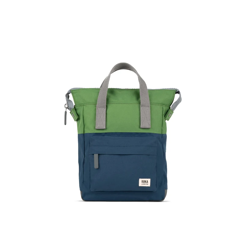 ROKA Creatieve verspilling Bantry B Diepblauw/Bladgroen Kleine Tas van Gerecycled Canvas