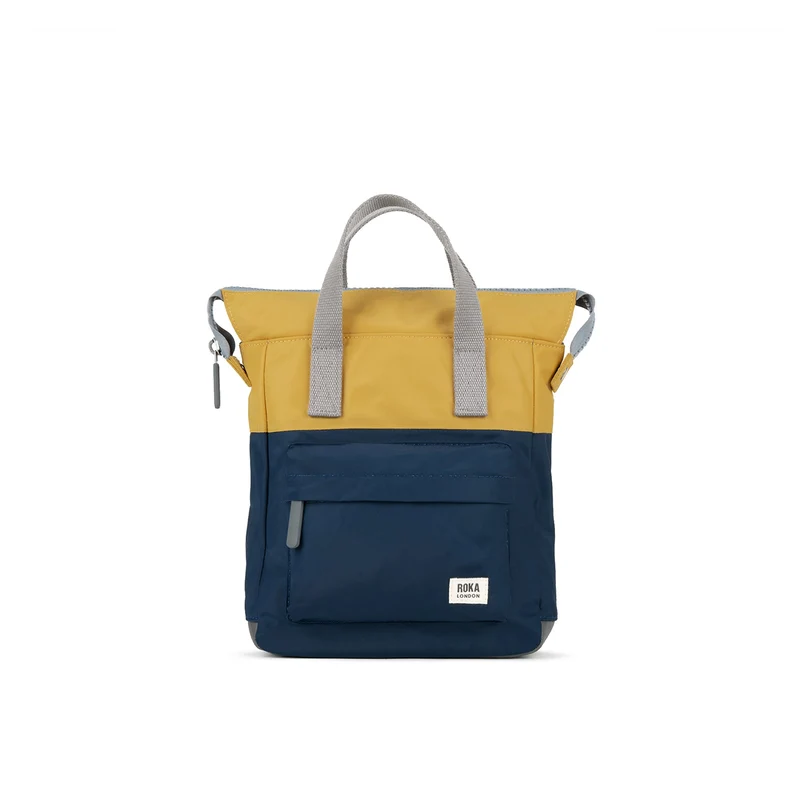 ROKA Creatieve verspilling Bantry B Midnight / Mosterdkleurige kleine tas van gerecycled nylon