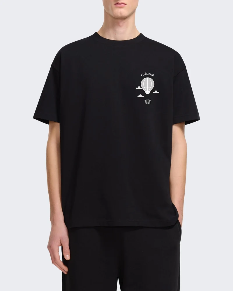 Heren Balloon T-shirt met korte mouw Zwart
