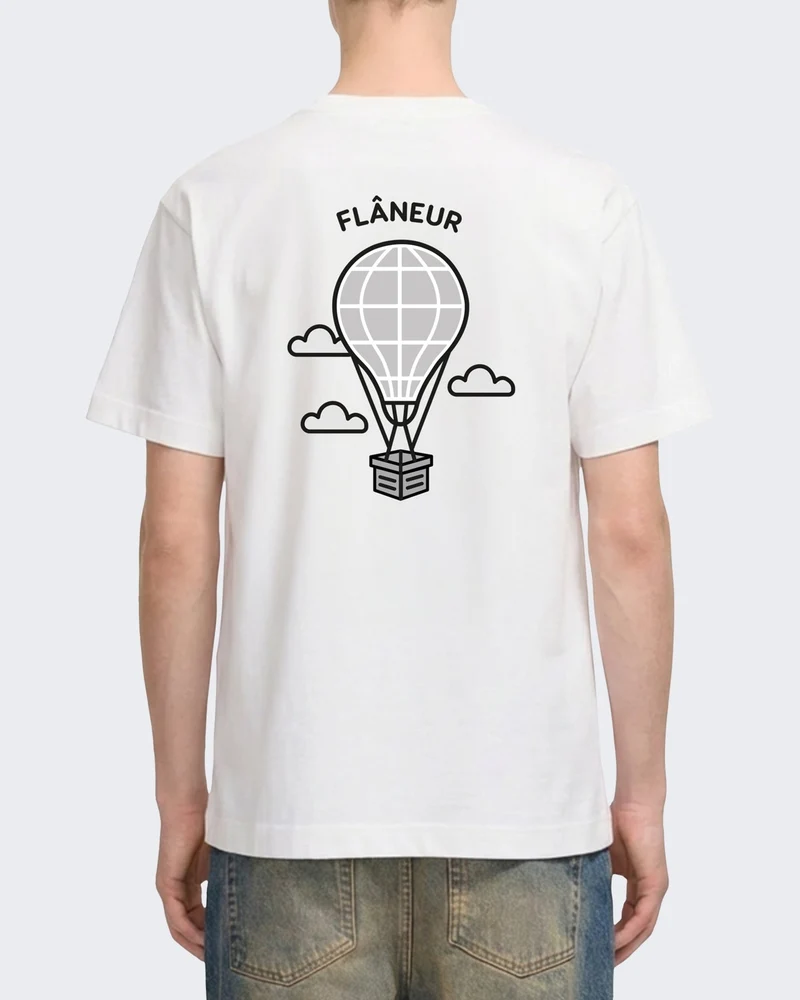 Heren Oversized balloon T-shirt met korte mouw Wit