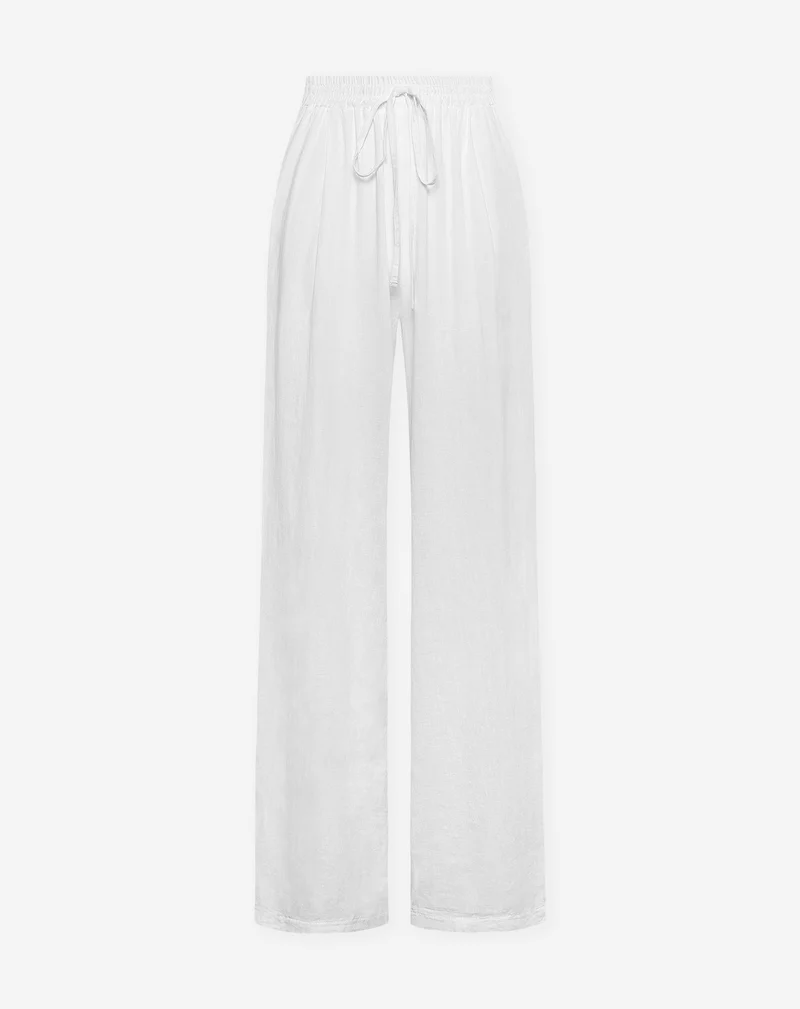 CARMEN LINEN WIDE LEG PANTS PETITE WIT