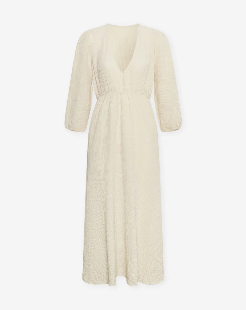 VEERLE MOUSSELINE MAXI DRESS ZAND