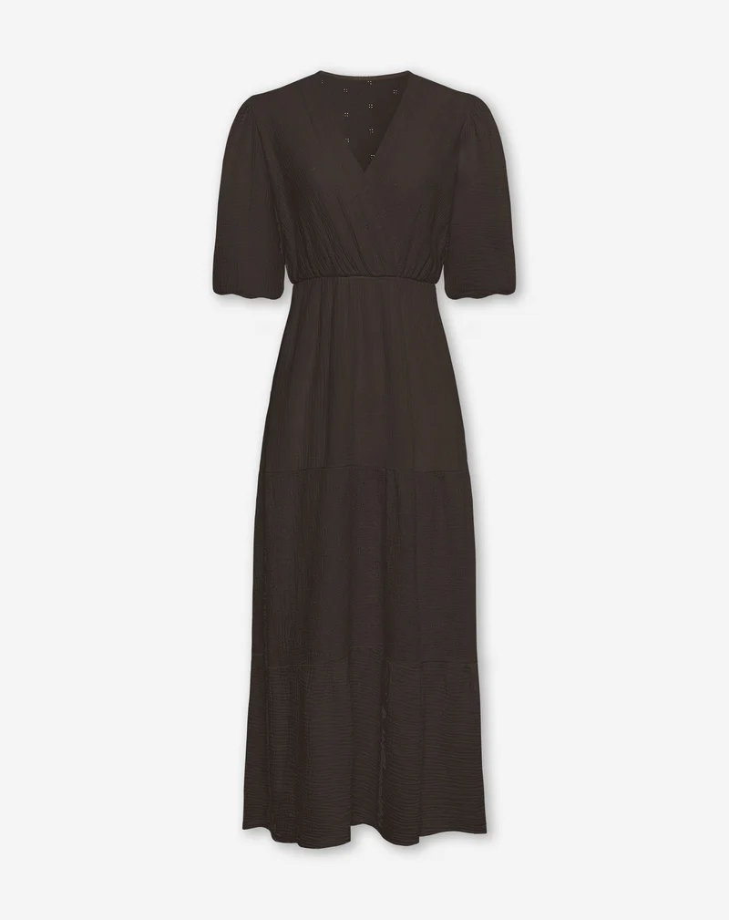 LOIZA FLOWER MOUSSELINE MAXI DRESS BRUIN