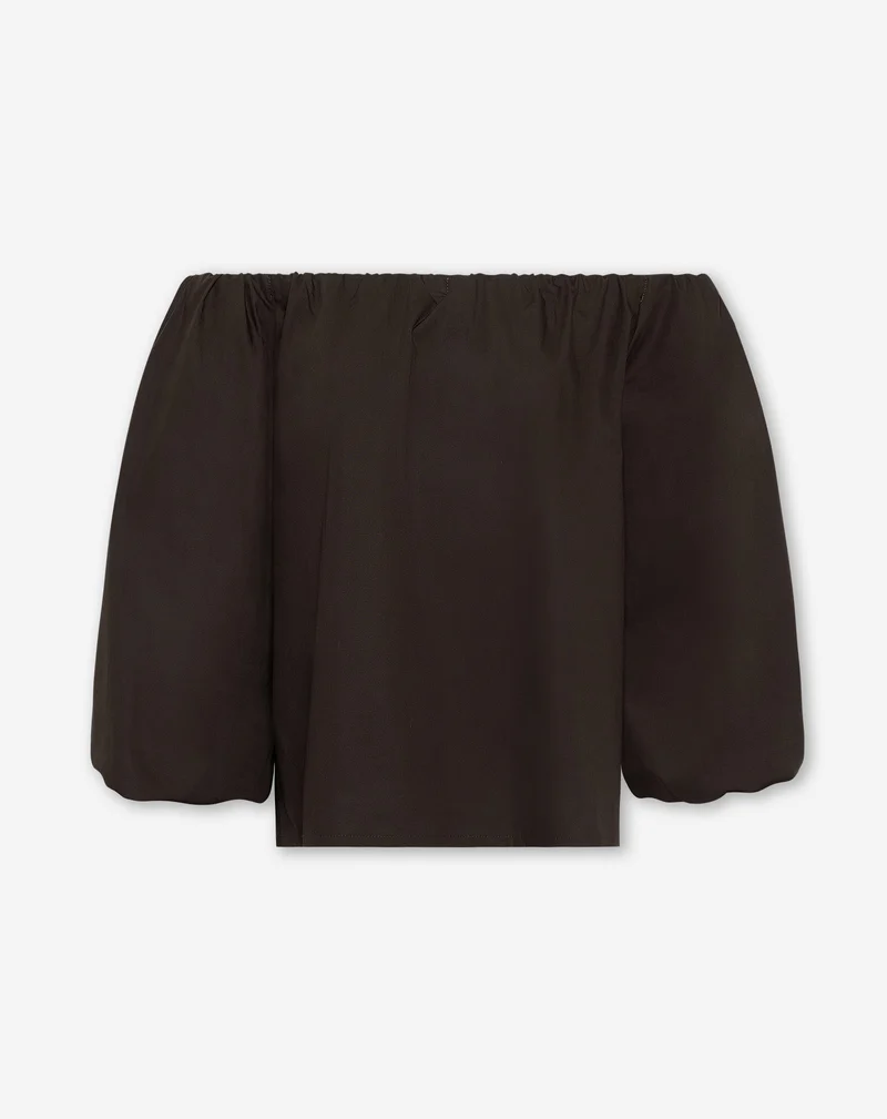 OFF SHOULDER PUFF SLEEVE TOP BRUIN