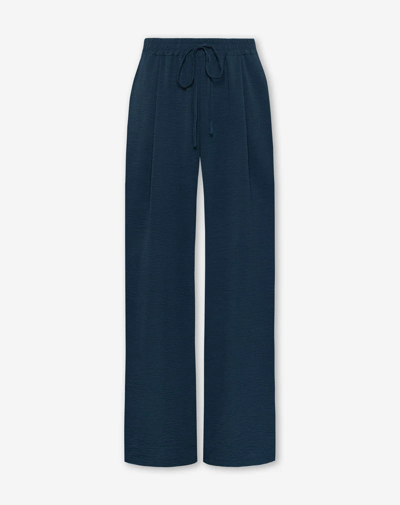 JULIE WIDE LEG PANTALON PETITE MARINEBLAUW