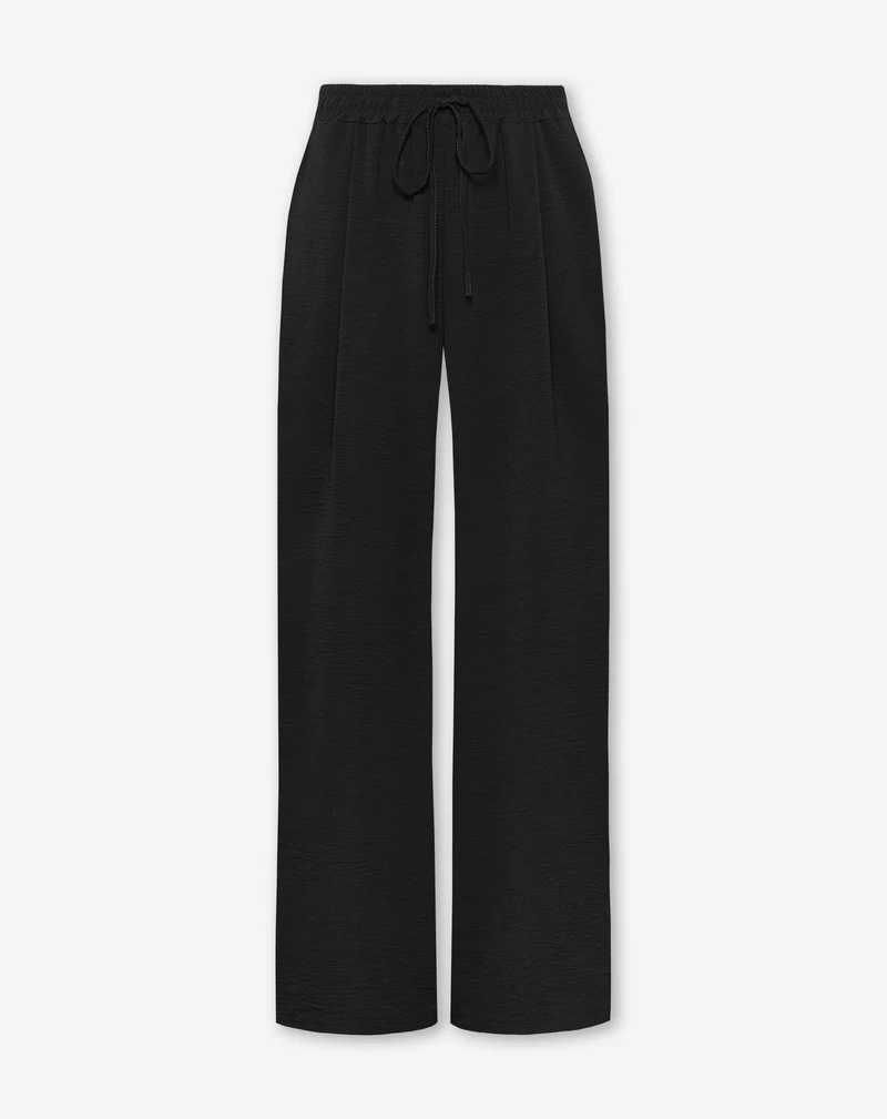 JULIE WIDE LEG PANTALON ZWART