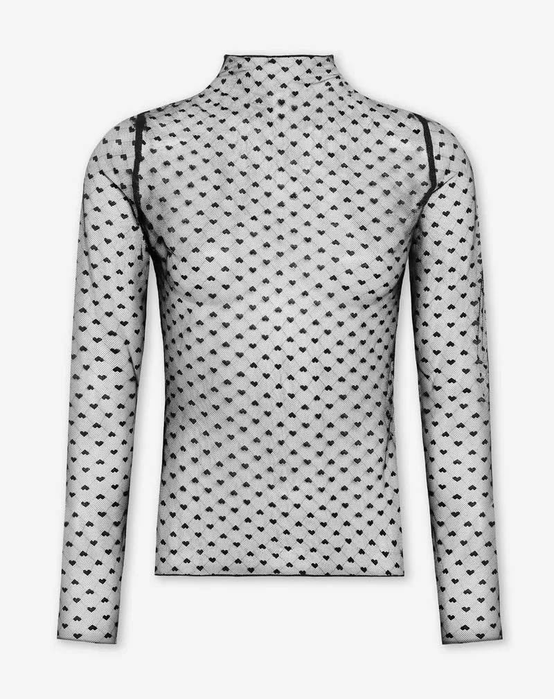 ALEXI HEART LACE TOP ZWART