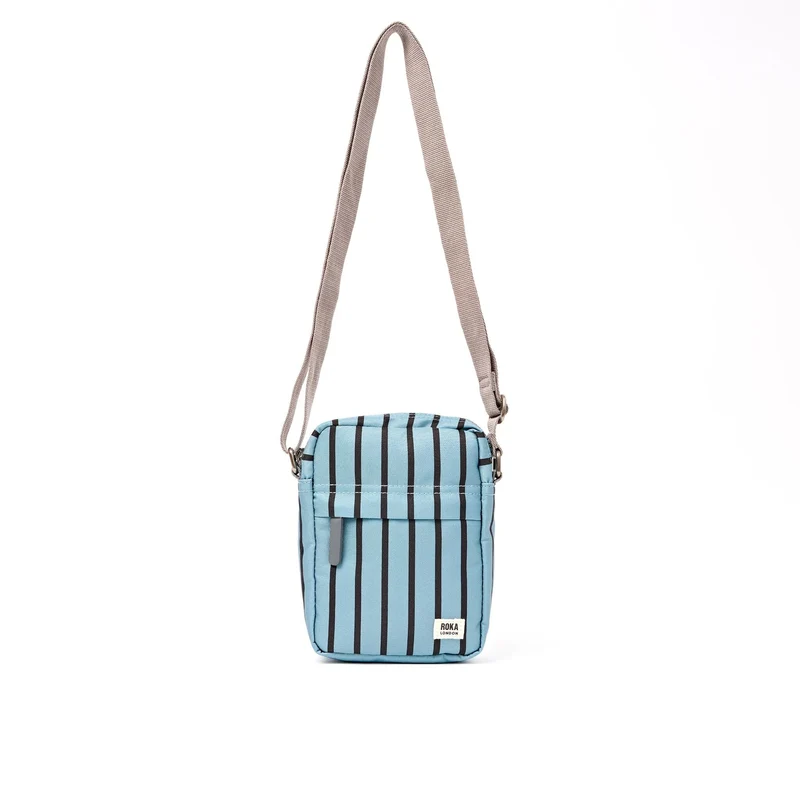 ROKA Bond Tas van gerecycled canvas met blauwe strepen