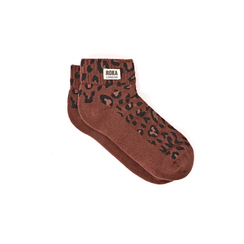 ROKA Wembley biologische katoenen crop sokken | Mini Leopard