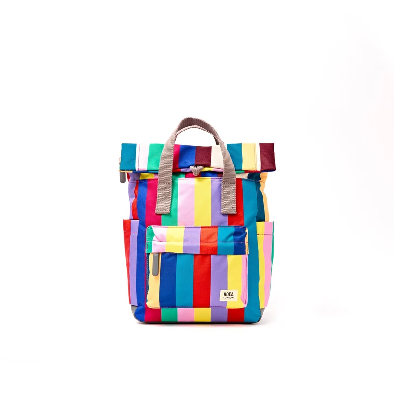 ROKA Canfield B Wide Multi Stripe Kleine Tas van Gerecycled Canvas