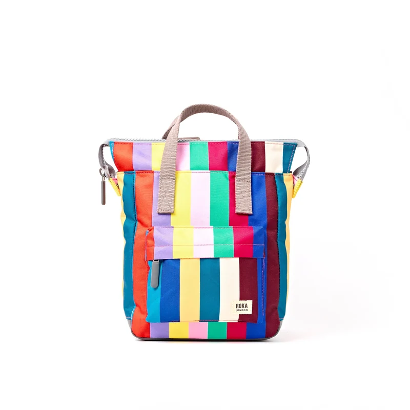 ROKA Bantry B Wide Multi Stripe Kleine Tas van Gerecycled Canvas
