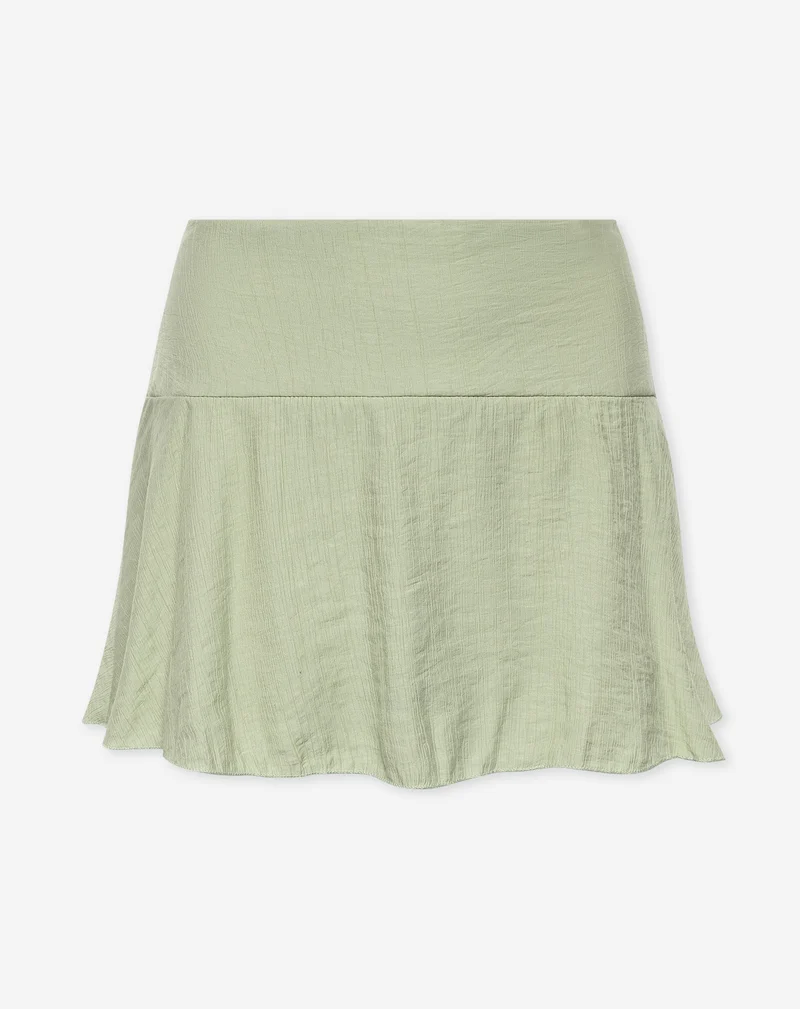 TESSY RUFFLE SKORT LICHT OLIJFGROEN