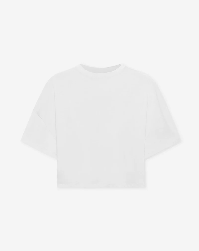 BASIC CROPPED OVERSIZED TEE CRÈME