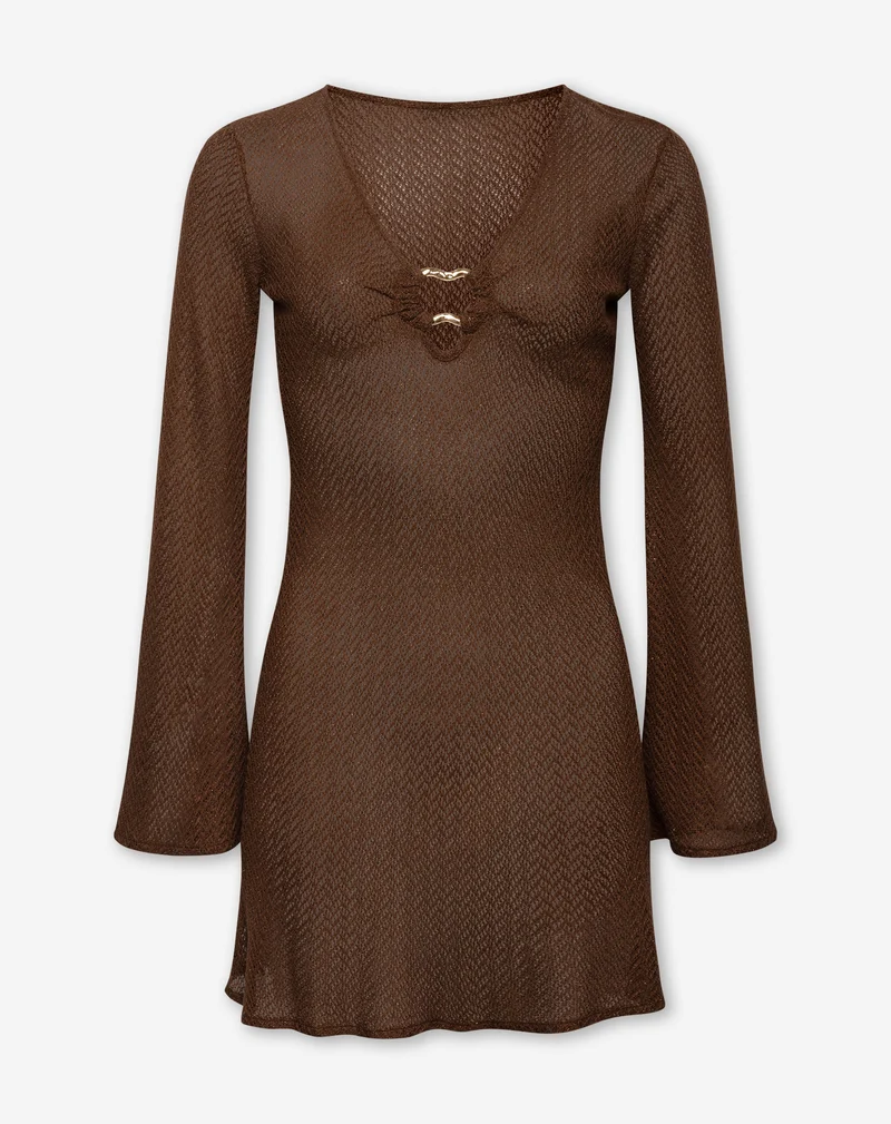 BUCKLE CROCHET DRESS BRUIN