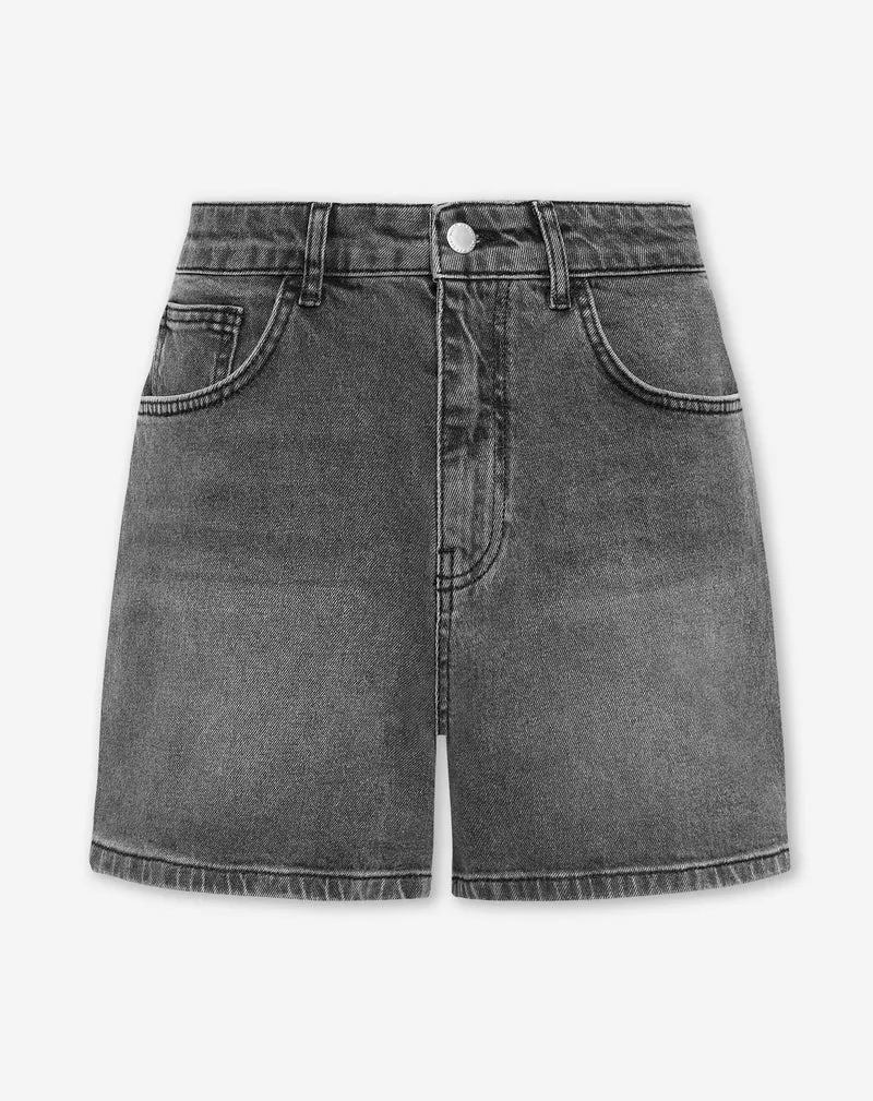 COMFORT MOM DENIM SHORT MID GRIJS
