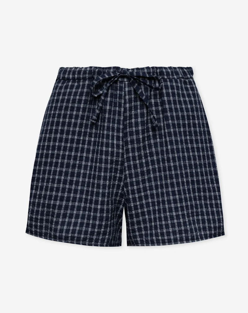 CHECK ELASTIC SHORTS MARINEBLAUW