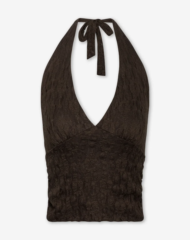 LIZZA STRUCTURE HALTER TOP BRUIN