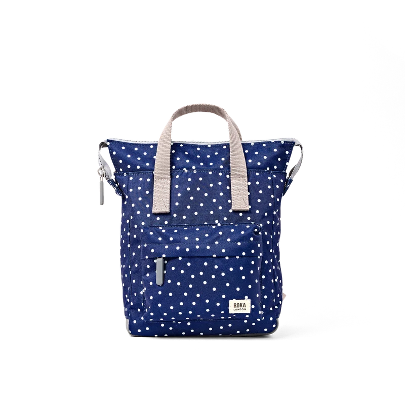 ROKA Bantry B Navy Polka Kleine Tas van Gerecycled Canvas