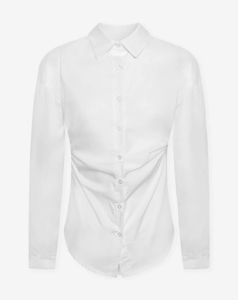 ROZA WAISTED POPLIN BLOUSE WIT