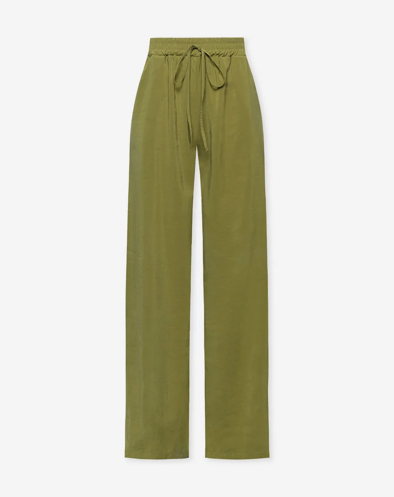 EMMY STRAIGHT LEG PANTS OLIJFGROEN
